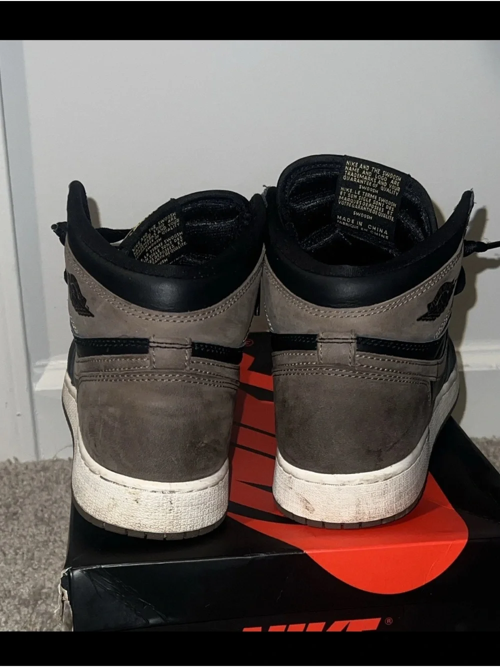 Jordan Kids High-Top Sneakers in Black, Brown and Gold
